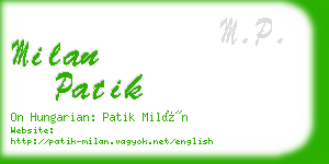 milan patik business card